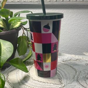 Kate Spade “Joy” Tumbler with Straw